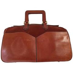 80's vintage Yves Saint Laurent tanned brown genuine leather and suede leather
