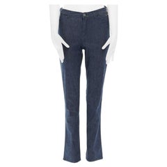 45R 45RPM blue cotton denim logo embroidered waist slim leg jeans pants 29"