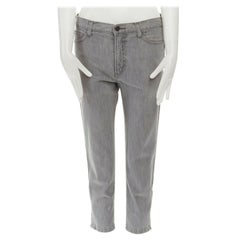 TOGA ARCHIVES light grey cotton denim zipped hem cropped skinny jeans JP1