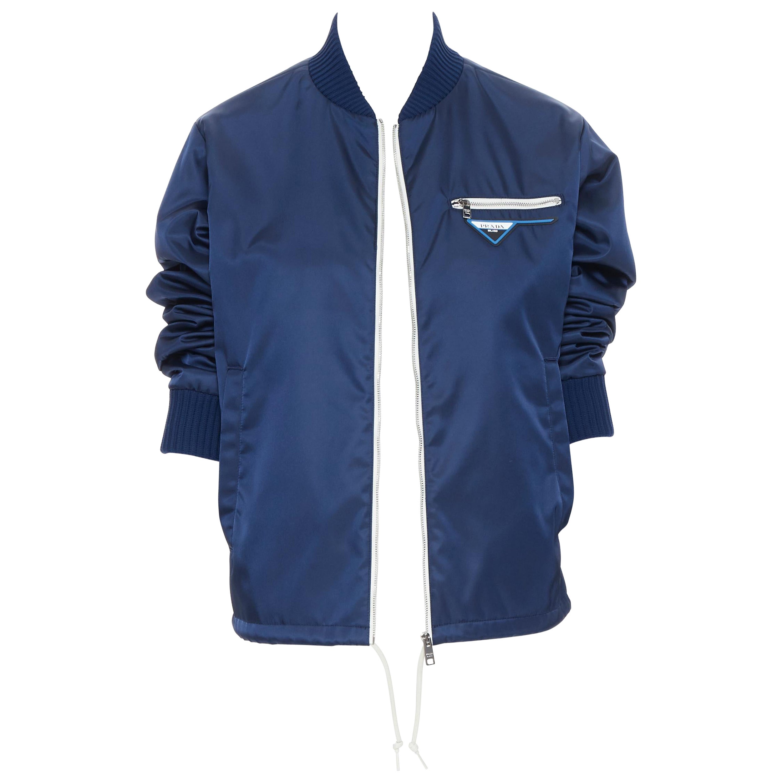 PRADA Ivory Nylon Double Breasted PADDED TRENCH COAT w/ Belt SIZE 40 ...