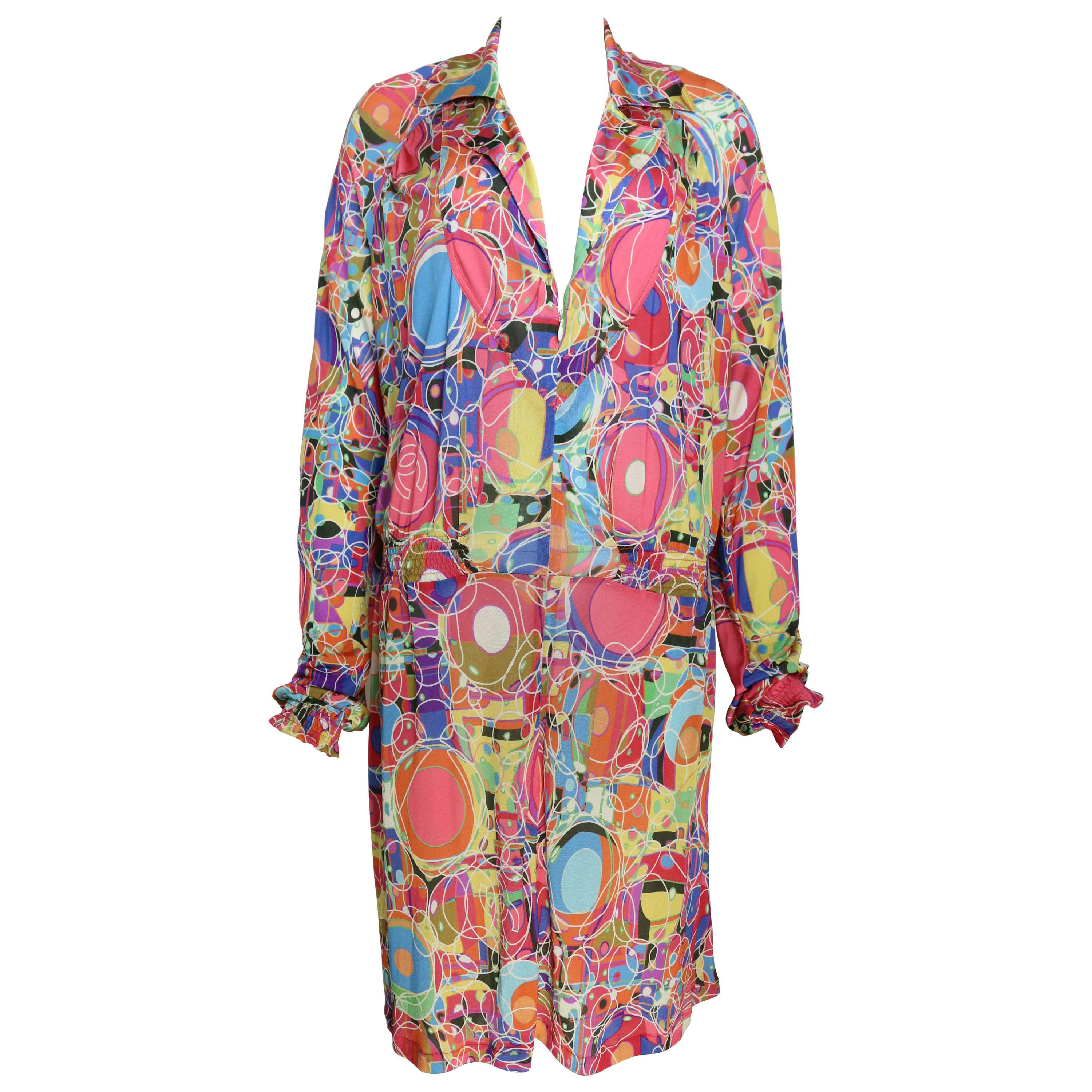 Chanel Multi Coloured Floral Silk Jersey Dress 