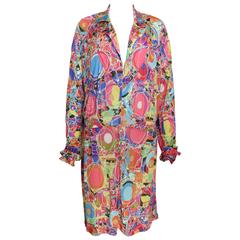 Chanel Multi Coloured Floral Silk Jersey Dress 