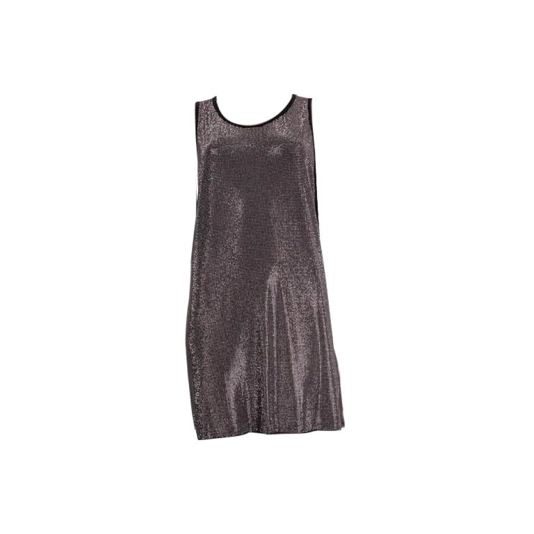 PIERRE BALMAIN black & silver STUDDED SLEEVELESS MINI Dress XS For Sale