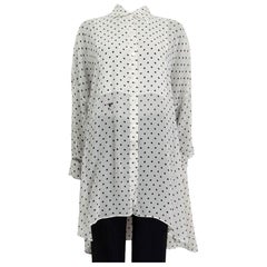 CHRISTIAN DIOR Weißes & schwarzes Seidenkleid POLKA DOT TUNIC SHIRT S