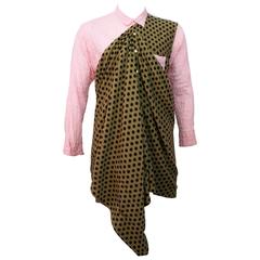 Nozomi Ishiguro Knitted Scarf Checked Shirt