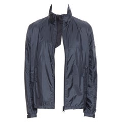 new PRADA Nylon 2018 grey enamel triangle rubber cuff zip shell jacket IT52 XL