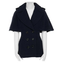 BURBERRY 2012 Wilderly 100% virgin wool cape double breasted trench jacket XS