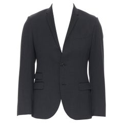NEIL BARRETT black check slim collar 3-pocket slim fit blazer jacket IT44 XS
