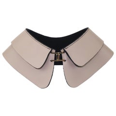 Marni Light Pink Nude Leather Collar Necklace