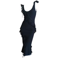 Christian Dior by John Galliano Spiral Corset Lace LBD 