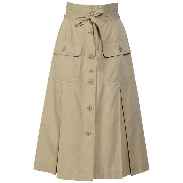 70's Yves St Laurent Safari Skirt at 1stDibs