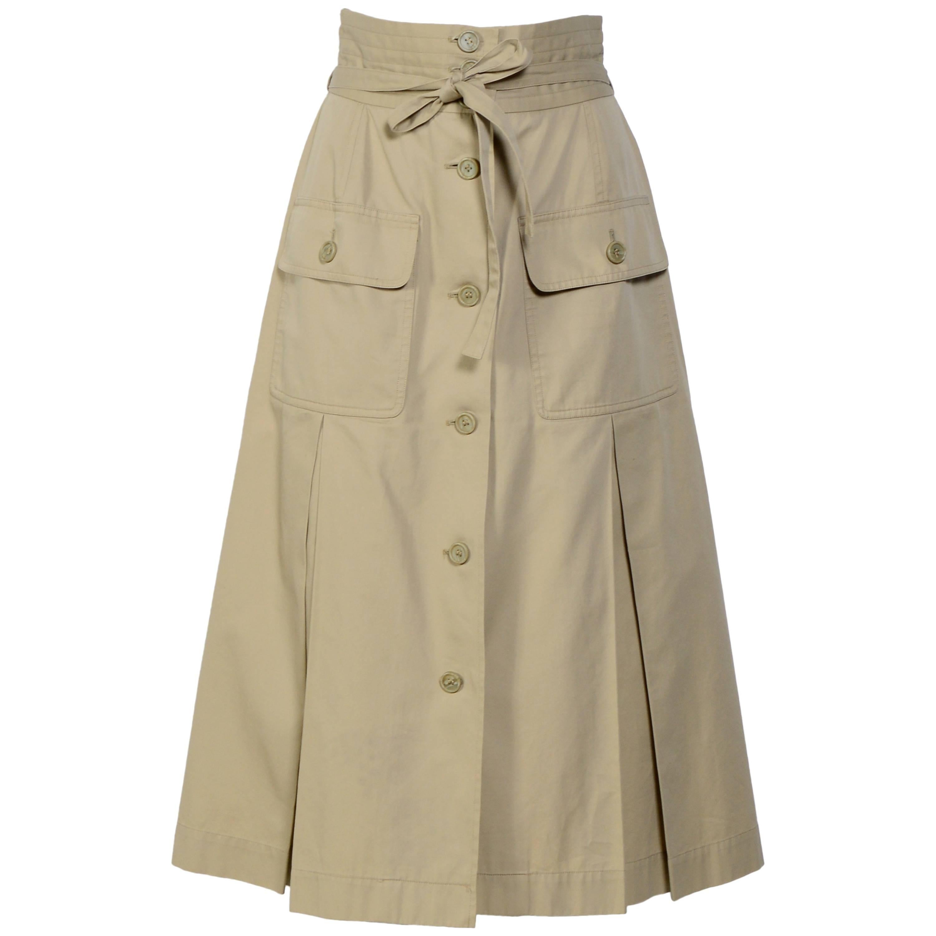 70's Yves St Laurent Safari Skirt at 1stDibs | safari skirts