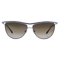 Used Tom Ford Silver Metal Mint Unisex SunglassesTF 182 56/13 135mm