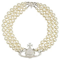 Vivienne Westwood Dreireihiges Perlenbasrelief-Choker-Löffel