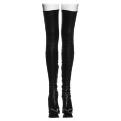 Alexander McQueen black studded leather thigh-high platform boots, fw 2009