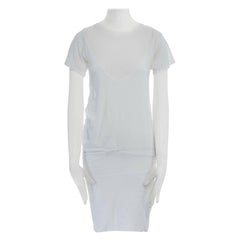 THEORY 38 white pima cotton short sleeve layered design casual dress XS