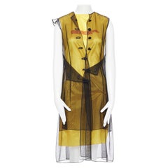 runway CALVIN KLEIN RAF SIMONS ANDY WARHOL black yellow mesh layered dress IT40