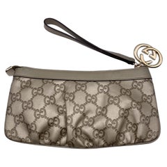 Gucci Gold Guccissima Leder Clutch Handgelenkstasche Handgelenkstasche Tasche