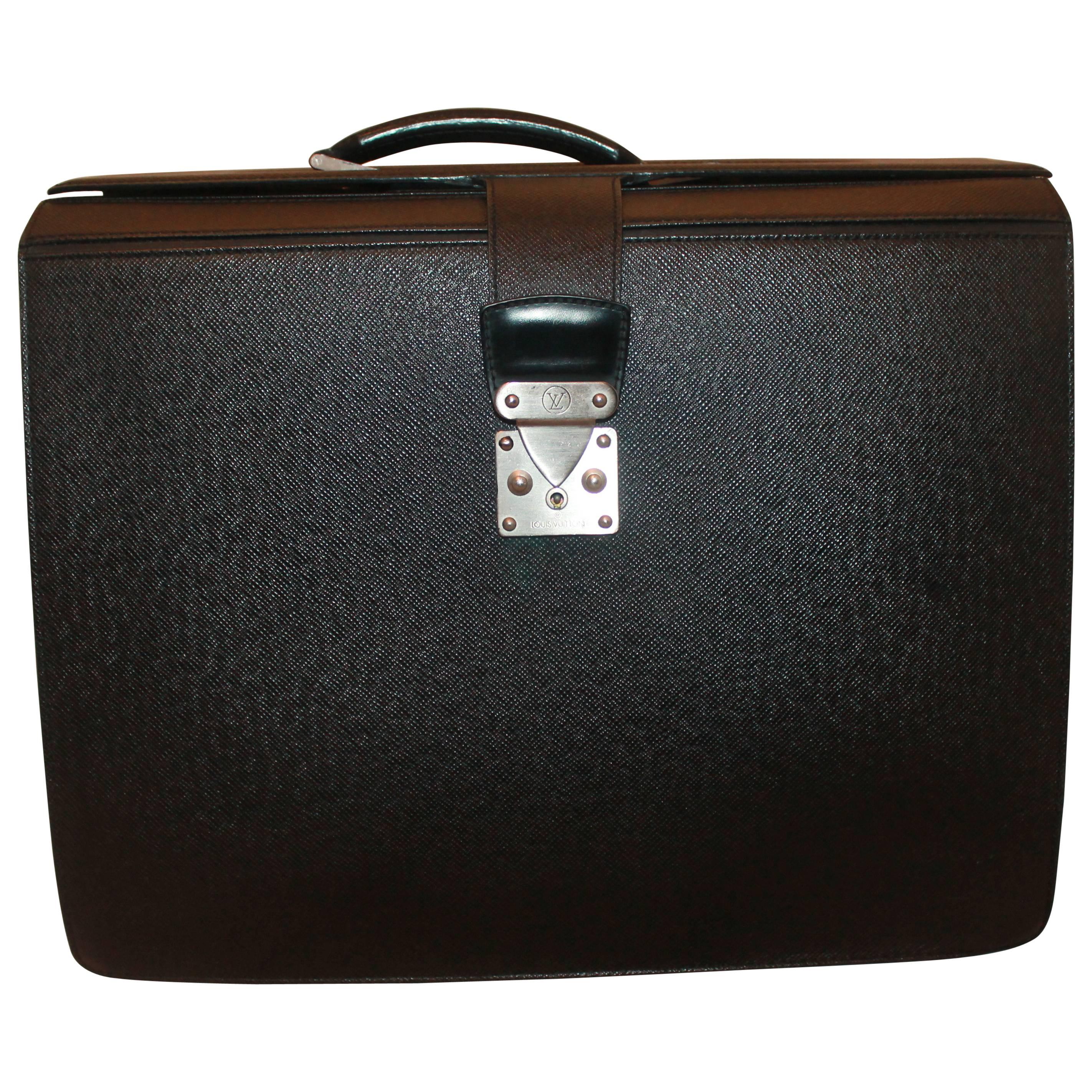 Louis Vuitton Black Large Briefcase w/ 3 Compartments