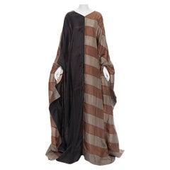 new RICK OWENS 2019 Babel Runway black blood dust stripe maxi cape dress rare