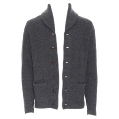 RR RALPH LAUREN wool cotton brown herringbone shawl collar cardigan jacket XS