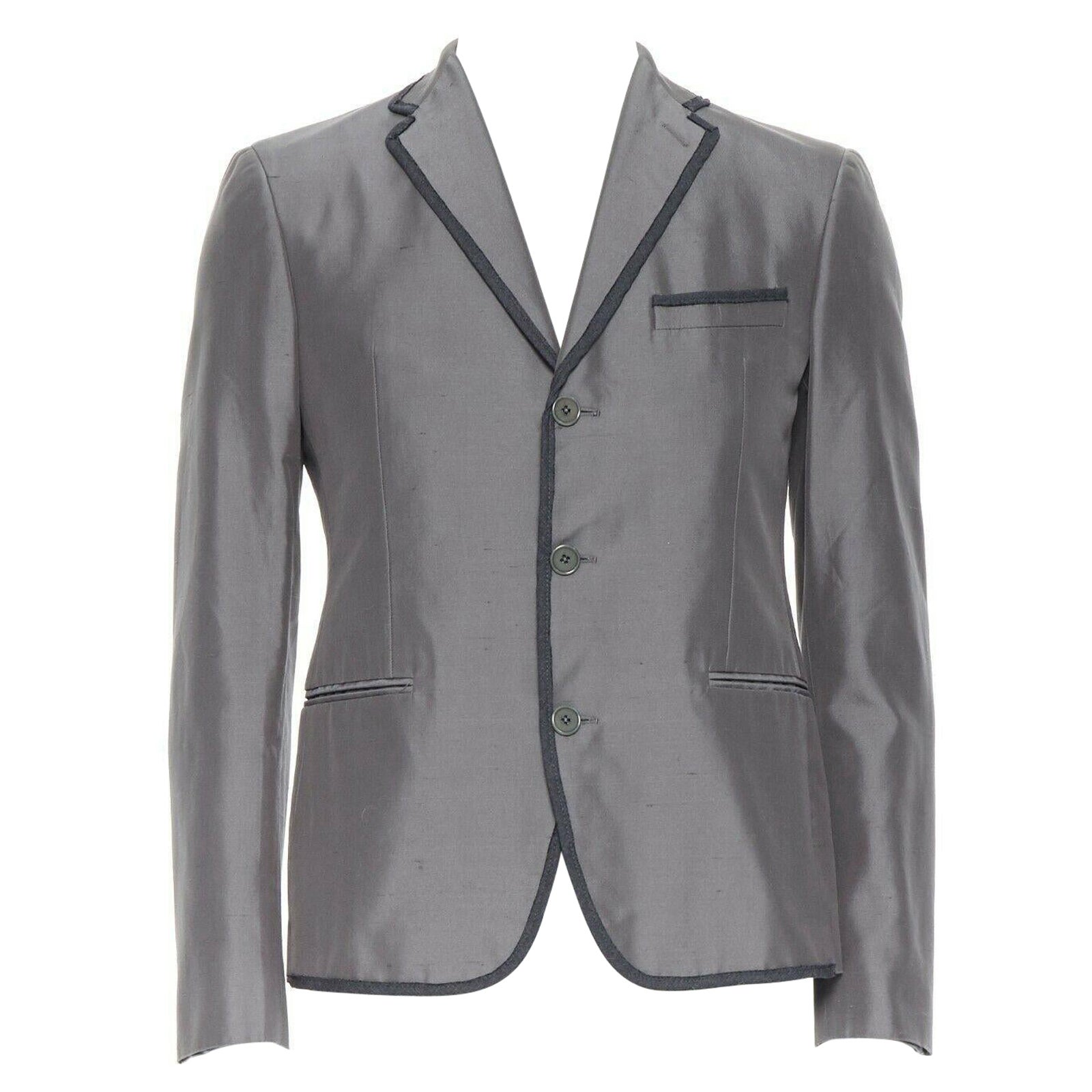 cotton blazer jacket pipe trim IT48 