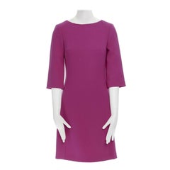 Michael Kors COLLECTION rosa fucsia in lana vergine con manica a 3/4 US0 XS
