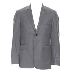 THOM BROWNE grey slim notched collar 2-button long line blazer jacket Sz. 1 S