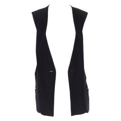 LIMI FEU YOHJI YAMAMOTO black boiled wool sleeveless open front oversized vest S