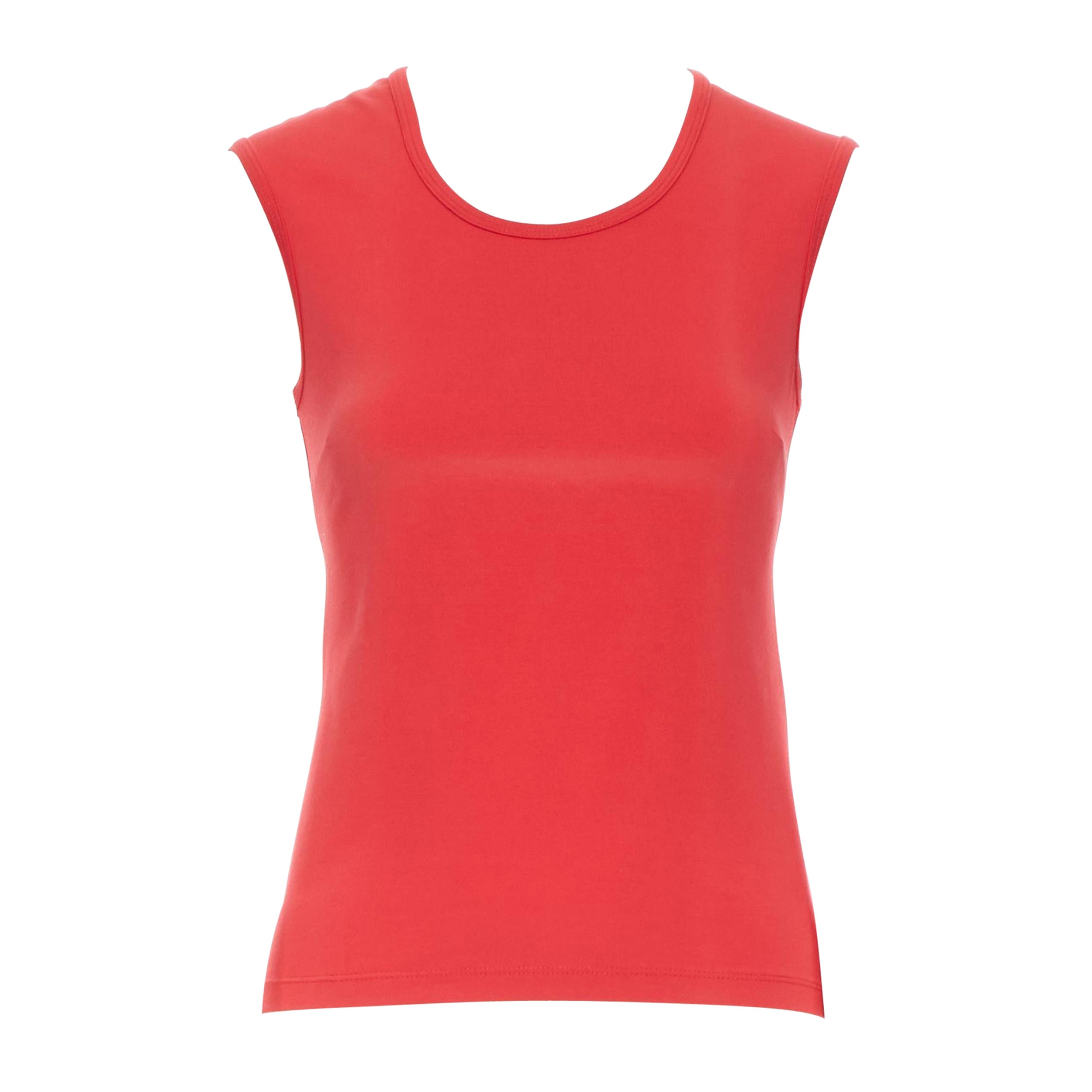 MICHAEL  KORS red cotton blend scoop neck sleeveless vest top S