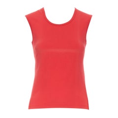 Used MICHAEL  KORS red cotton blend scoop neck sleeveless vest top S