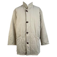 Longhi Vintage Beige Men Mid Lenght Jacket Cashmere Lining Size 52