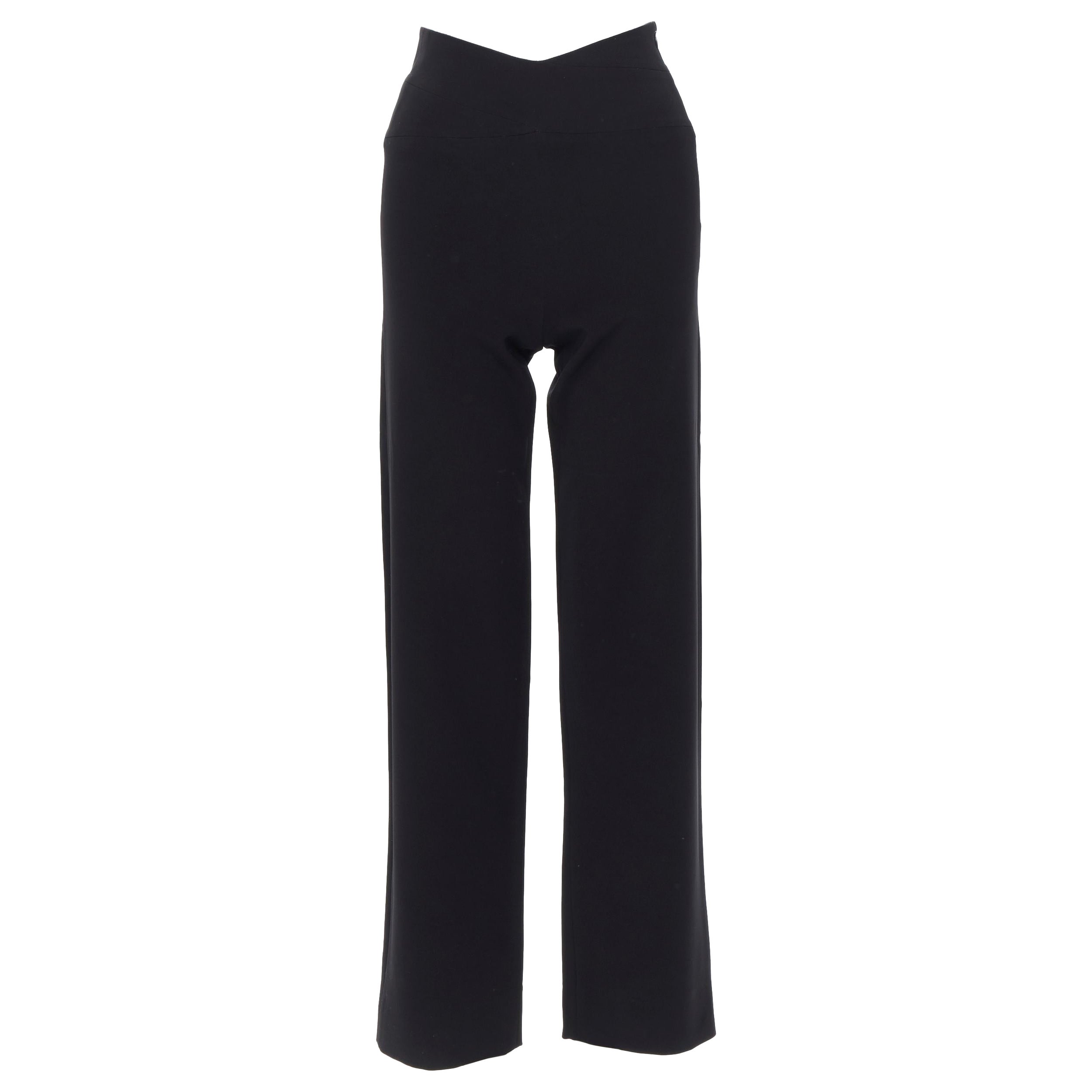 GIORGIO ARMANI black contoured high waisted minimalist trousers pants IT36 24"