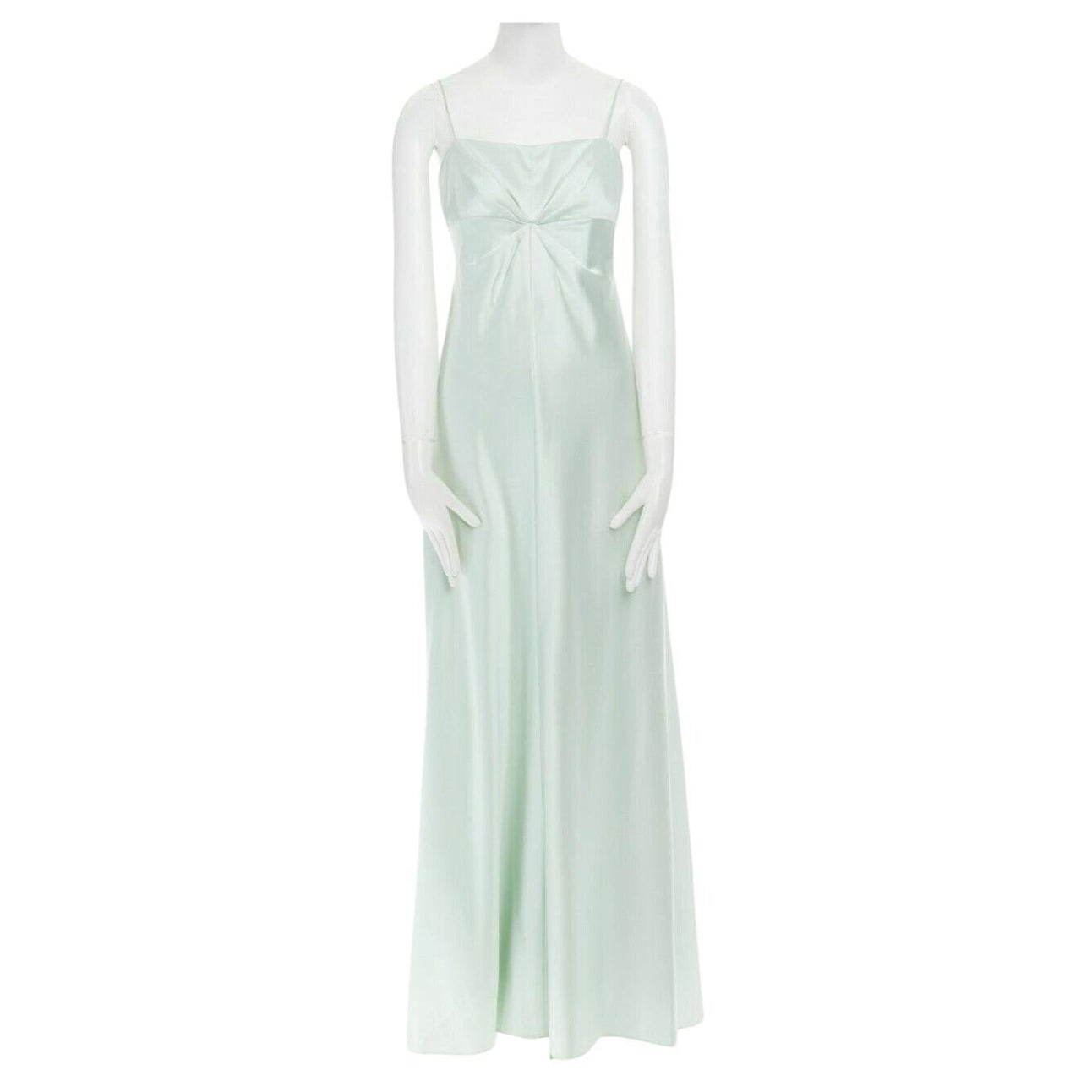 LAUNDRY SHELLI SEGAL pastel green gathered dart bust evening gown US8 M