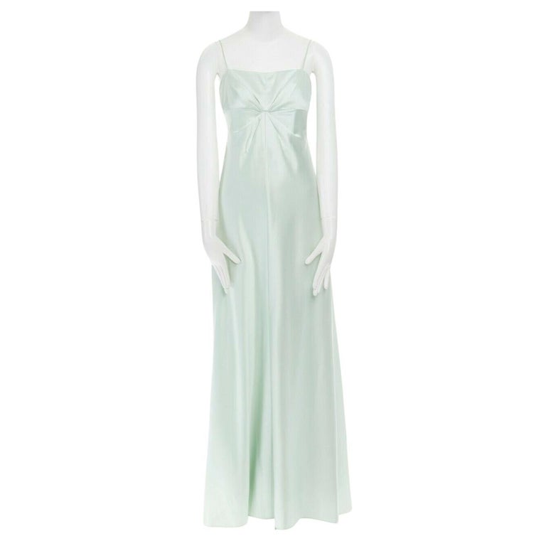 LAUNDRY SHELLI SEGAL pastel green gathered dart bust evening gown US8 M ...