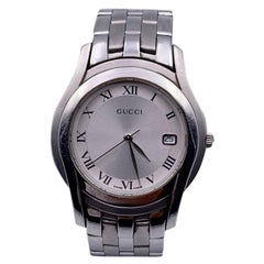 Gucci Retro Stainless Steel Unisex Wrist Watch Mod. 5500 M Silver