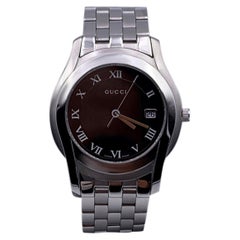 Gucci Stainless Steel Mod 5500 M Unisex Wrist Watch Black