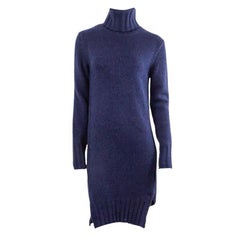 ALEXANDER McQueen DARK BLUE WOOL SWEATER DRESS 38 - XS