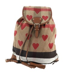 Burberry Girl's Backpack Printed Check Canvas