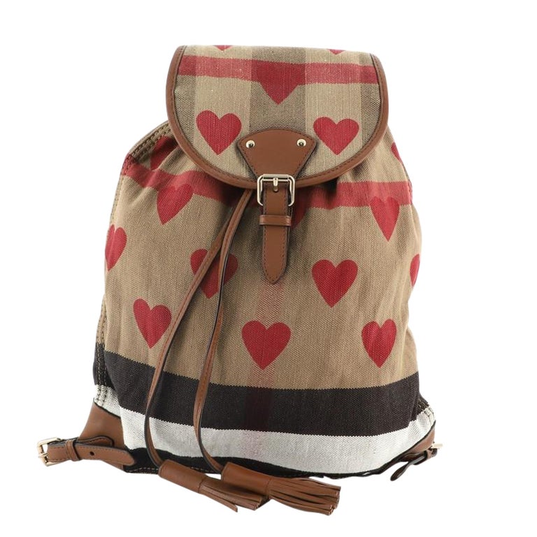 Burberry Girl's Backpack Printed Check Canvas at 1stDibs
