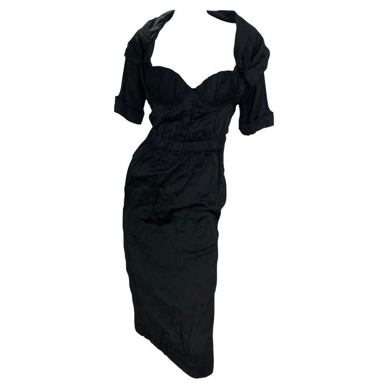 Prada Cannette antique black bustier dress 38 - 2 at 1stDibs