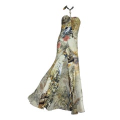 Vintage Roberto Cavalli Jungle Print Silk Gown Dress
