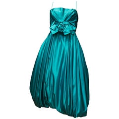 1960s Blue Silk Cocktail Dress