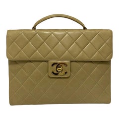 90’s Chanel Beige Leather Bag