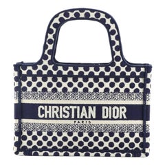 Christian Dior Dior Book Tote Dots Embroidered Canvas Mini