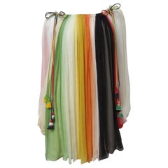 Chloe Vestido de Seda Arco Iris sin Hombros Baby Doll S/S 2016
