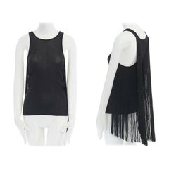 STELLA MCCARTNEY black ITinge back cotton silk blend sleeveless top IT38 XS
