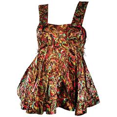 NWT Marni Colorful Silk Metallic A - Line Trapeze Sleeveless Mosaic Blouse Top 8