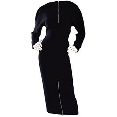 Important Rare Geoffrey Beene Minimalist Zipper Black Dress Set / Top & Skirt