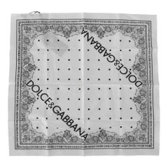 Dolce & Gabbana Cotton Neckerchief in White and Black